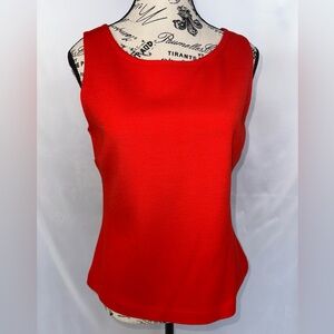 ST. JOHN Knit Elegant Orange-Red Sleeveless Top (v)